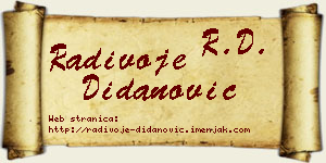 Radivoje Didanović vizit kartica